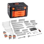 VEVOR Mechanics Tool Set and Socket Set, 450 Pcs, 1/4, 3/8 and 1/2 inch Drive Deep and Standard Sockets, SAE Metric Mechanic Tool Kit with Bits, Wrenches, Accessories, Storage Case with Orange Drawer