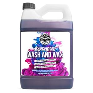 Chemical Guys Extreme Bodywash & Wax Foaming Car Wash Soap - Works with Foam Cannons, Foam Guns, or Bucket Washes for Cars, Trucks, Motorcycles, RVs, and More, Grape Scent - 128 oz (1 Gallon)