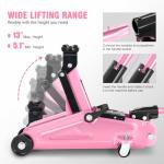 DNA MOTORING Low Profile Hydraulic Trolley Service/Floor Jack, 2 Ton (4000 lbs) Capacity, Lifting Range 5.1"-13", Pink, TOOLS-00474-PK