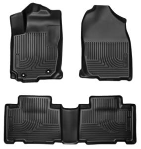 Husky Liners Weatherbeater Floor Mats | Fits 2013-2018 Toyota RAV4 (Excludes Hybrid) | Front & 2nd Row, 3-pc Black - 98971