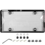 Clear Cover License Plate Frame with Chrome Trim