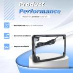 Curved LED License Plate Frame with Light Compatible with Harley Davidson 4" x 7" License Plate (Black)