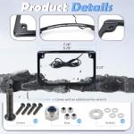 Curved LED License Plate Frame with Light Compatible with Harley Davidson 4" x 7" License Plate (Black)
