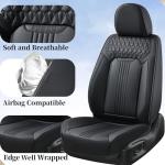 Coverado Seat Covers, Car Seat Covers Front Seats, Black Seat Cover, Waterproof Car Seat Cushion, Front Car Seat Covers Leatherette Car Seat Protector Universal Fit Most Cars