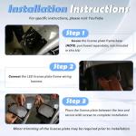 Curved LED License Plate Frame with Light Compatible with Harley Davidson 4" x 7" License Plate (Black)