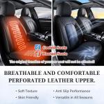 Coverado Seat Covers, Car Seat Covers Front Seats, Black Seat Cover, Waterproof Car Seat Cushion, Front Car Seat Covers Leatherette Car Seat Protector Universal Fit Most Cars