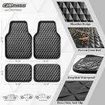 CAR PASS Deep Tray Rubber Car Mats, Heavy Duty All-Weather Floor Mat for Car, Durable Anti-Slip 3D Rhombus Waterproof Car Floor Mats, Universal L~S Fit for Truck SUV Vehicle Automotive, 4 Pieces Black