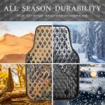 CAR PASS Deep Tray Rubber Car Mats, Heavy Duty All-Weather Floor Mat for Car, Durable Anti-Slip 3D Rhombus Waterproof Car Floor Mats, Universal L~S Fit for Truck SUV Vehicle Automotive, 4 Pieces Black