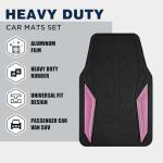 PIC AUTO Rubber Floor Mats, Pink Aluminum Film with Colorful Piping Floor Mats for Cars, Car Mats with Non-Slip Backing, All-Weather Protection, Trim-to-Fit Liner for Cars, SUVs, Trucks, Vehicles