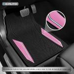 PIC AUTO Rubber Floor Mats, Pink Aluminum Film with Colorful Piping Floor Mats for Cars, Car Mats with Non-Slip Backing, All-Weather Protection, Trim-to-Fit Liner for Cars, SUVs, Trucks, Vehicles
