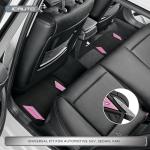 PIC AUTO Rubber Floor Mats, Pink Aluminum Film with Colorful Piping Floor Mats for Cars, Car Mats with Non-Slip Backing, All-Weather Protection, Trim-to-Fit Liner for Cars, SUVs, Trucks, Vehicles