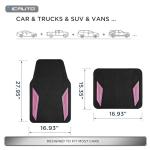 PIC AUTO Rubber Floor Mats, Pink Aluminum Film with Colorful Piping Floor Mats for Cars, Car Mats with Non-Slip Backing, All-Weather Protection, Trim-to-Fit Liner for Cars, SUVs, Trucks, Vehicles