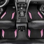 PIC AUTO Rubber Floor Mats, Pink Aluminum Film with Colorful Piping Floor Mats for Cars, Car Mats with Non-Slip Backing, All-Weather Protection, Trim-to-Fit Liner for Cars, SUVs, Trucks, Vehicles