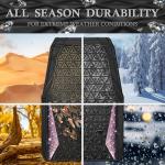 CAR PASS Bling Rubber Car Mats Diamond Floor Mats Full Set Anti-Slip 3D Rhombus Waterproof Universal Trim to Fit Liner Glitter Crystal Sparkly Shining Rhinestone Girl Women SUV Sedan Van, Black Pink