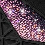 CAR PASS Bling Rubber Car Mats Diamond Floor Mats Full Set Anti-Slip 3D Rhombus Waterproof Universal Trim to Fit Liner Glitter Crystal Sparkly Shining Rhinestone Girl Women SUV Sedan Van, Black Pink