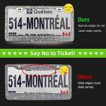 Sparkly Bling Stainless Steel License Plate Frames for Women, 1PCS | Over 1000 pcs 14 Facets Bedazzled Clear Glass Diamond Rhinestone Crystals w/Free Glitter Diamond Box (White)