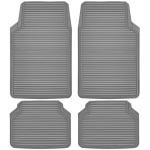 CAR PASS Rubber Car Mats,Car Floor Mats All Weather,Car Mats Full Set 4-Piece,Waterproof Automotive Floor Mats Trim to Fit for Most Cars Sedans SUVs Vans,Heavy Duty Anti-Slip Easy Clean, All Gray