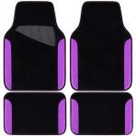CAR PASS Waterproof Universal Fit Car Floor Mats, Faux Leather Car Carpet Mats with Anti-Slip Nibbs Backing & Driver Heel Pad Fit for SUV,Vans,sedans, Trucks,Set of 4pcs for Women (Black with Purple)