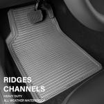 CAR PASS Rubber Car Mats,Car Floor Mats All Weather,Car Mats Full Set 4-Piece,Waterproof Automotive Floor Mats Trim to Fit for Most Cars Sedans SUVs Vans,Heavy Duty Anti-Slip Easy Clean, All Gray