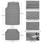 CAR PASS Rubber Car Mats,Car Floor Mats All Weather,Car Mats Full Set 4-Piece,Waterproof Automotive Floor Mats Trim to Fit for Most Cars Sedans SUVs Vans,Heavy Duty Anti-Slip Easy Clean, All Gray