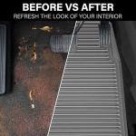 CAR PASS Rubber Car Mats,Car Floor Mats All Weather,Car Mats Full Set 4-Piece,Waterproof Automotive Floor Mats Trim to Fit for Most Cars Sedans SUVs Vans,Heavy Duty Anti-Slip Easy Clean, All Gray