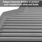 CAR PASS Rubber Car Mats,Car Floor Mats All Weather,Car Mats Full Set 4-Piece,Waterproof Automotive Floor Mats Trim to Fit for Most Cars Sedans SUVs Vans,Heavy Duty Anti-Slip Easy Clean, All Gray