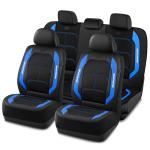 Skechers Air-Cooled & Memory Foam Seat Covers-Leather Car Seat Cover Supply Ultimate Comfort & Support,Seat Covers Full Sets,Airbag Compatible Universal Fit for Most Cars,Vans,Trucks,SUVs,Blue