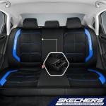 Skechers Air-Cooled & Memory Foam Seat Covers-Leather Car Seat Cover Supply Ultimate Comfort & Support,Seat Covers Full Sets,Airbag Compatible Universal Fit for Most Cars,Vans,Trucks,SUVs,Blue