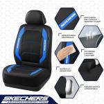 Skechers Air-Cooled & Memory Foam Seat Covers-Leather Car Seat Cover Supply Ultimate Comfort & Support,Seat Covers Full Sets,Airbag Compatible Universal Fit for Most Cars,Vans,Trucks,SUVs,Blue