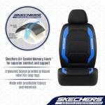 Skechers Air-Cooled & Memory Foam Seat Covers-Leather Car Seat Cover Supply Ultimate Comfort & Support,Seat Covers Full Sets,Airbag Compatible Universal Fit for Most Cars,Vans,Trucks,SUVs,Blue