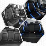Skechers Air-Cooled & Memory Foam Seat Covers-Leather Car Seat Cover Supply Ultimate Comfort & Support,Seat Covers Full Sets,Airbag Compatible Universal Fit for Most Cars,Vans,Trucks,SUVs,Blue