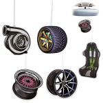 5Pcs Car Air Freshener Incense Chips Scented Ornament Car Auto Parts Turbo Brake Hub Fragrance Hanging Slice, Car Diffuser Ornament Essential Pendant Gift for Car Interior Accessories Home Decor