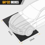 Heavy Duty Oil Spill Mat, Garage Floor Mat for Under Car, 64" X 32", Waterproof, 1/4" Rubber Backing Protects Floor, Reusable, Absorbs All Types of Spills, Oil Absorbent Pads (Black, 64" x 32")