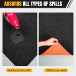 Heavy Duty Oil Spill Mat, Garage Floor Mat for Under Car, 64" X 32", Waterproof, 1/4" Rubber Backing Protects Floor, Reusable, Absorbs All Types of Spills, Oil Absorbent Pads (Black, 64" x 32")