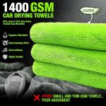 2026 Upgraded 1400 GSM Car Drying Towel-48’’x24’’Extra Large Super Absorbent Twisted-Loop Drying Towels Car Detailing, Non-streak Microfiber Car Wash Detailing/Cleaning Towels for Cars/Trucks/SUVs