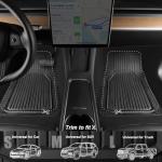 CAR PASS Heavy Duty Rubber Floor Mats for Car, Waterproof Deep Dish Car Mats Two Front, Universal Trim to Fit for SUV Truck Sedans Vans, All Weather Automotive Floor Mats 2pcs, Solid Black