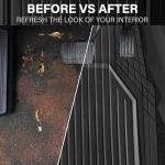 CAR PASS Heavy Duty Rubber Floor Mats for Car, Waterproof Deep Dish Car Mats Two Front, Universal Trim to Fit for SUV Truck Sedans Vans, All Weather Automotive Floor Mats 2pcs, Solid Black