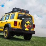 OYIXIO Waterproof PU Leather Spare Tire Cover，17" Duck Tire Cover with a Diameter of 31.49" -32.67 ".Suitable for JL,JK,Trailers, RV, SUVs, and Trucks.(Yellow)