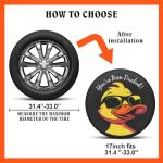OYIXIO Waterproof PU Leather Spare Tire Cover，17" Duck Tire Cover with a Diameter of 31.49" -32.67 ".Suitable for JL,JK,Trailers, RV, SUVs, and Trucks.(Yellow)