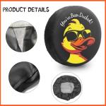 OYIXIO Waterproof PU Leather Spare Tire Cover，17" Duck Tire Cover with a Diameter of 31.49" -32.67 ".Suitable for JL,JK,Trailers, RV, SUVs, and Trucks.(Yellow)