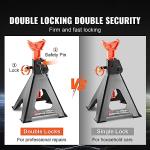 VEVOR Jack Stands, 6 Ton (13,000 lbs) Capacity Car Jack Stands Double Locking, 14.2-23 inch Adjustable Height, for lifting SUV, Pickup Truck, Car and UTV/ATV, Red, 1 Pair