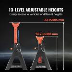 VEVOR Jack Stands, 6 Ton (13,000 lbs) Capacity Car Jack Stands Double Locking, 14.2-23 inch Adjustable Height, for lifting SUV, Pickup Truck, Car and UTV/ATV, Red, 1 Pair