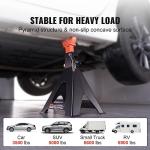 VEVOR Jack Stands, 6 Ton (13,000 lbs) Capacity Car Jack Stands Double Locking, 14.2-23 inch Adjustable Height, for lifting SUV, Pickup Truck, Car and UTV/ATV, Red, 1 Pair