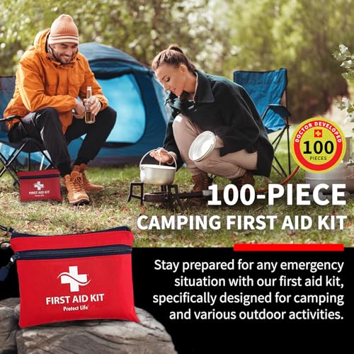 Compact 100-Piece First Aid Kit for Car