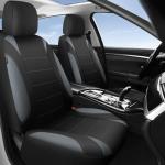 CAR PASS Waterproof Car Seat Covers Front Seats Only with 5mm Composite EVA, Neoprene Car Seat Cover with Separate Headrest Cover, Quick Setup Universal Fit for Car SUV Trucks,Airbag Compatible（Gray