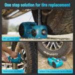 SEESII Electric Car Jack Kit 5 Ton 17.7 Inch Lift Range 3in1 car jack Hydraulic with Impact Wrench and Tire Inflator Floor Jack for SUV/Pickup/Truck/Sedan Roadside Emergency Tire Change Spare Tool Set