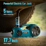 SEESII Electric Car Jack Kit 5 Ton 17.7 Inch Lift Range 3in1 car jack Hydraulic with Impact Wrench and Tire Inflator Floor Jack for SUV/Pickup/Truck/Sedan Roadside Emergency Tire Change Spare Tool Set