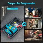 SEESII Electric Car Jack Kit 5 Ton 17.7 Inch Lift Range 3in1 car jack Hydraulic with Impact Wrench and Tire Inflator Floor Jack for SUV/Pickup/Truck/Sedan Roadside Emergency Tire Change Spare Tool Set