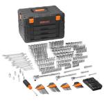 VEVOR Mechanics Tool Set and Socket Set, 1/4" 3/8" 1/2" Drive Deep and Standard Sockets, 450 Pcs SAE and Metric Mechanic Tool Kit with Bits, Hex Wrenches, Combination Wrench, Accessories, Storage Case