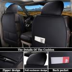 Coverado Ram Seat Covers Full Set, Waterproof Ram 1500 Seat Cover Compatible with 2002-2025 Dodge RAM 1500 2500 3500 Crew Quad Cab with Curved Bench, Black